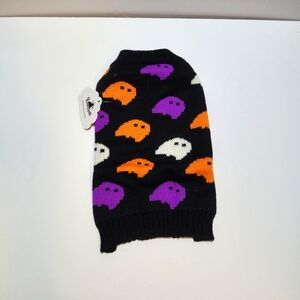 Queenmore Dog Halloween Sweater Costume Black Orange Purple Size S